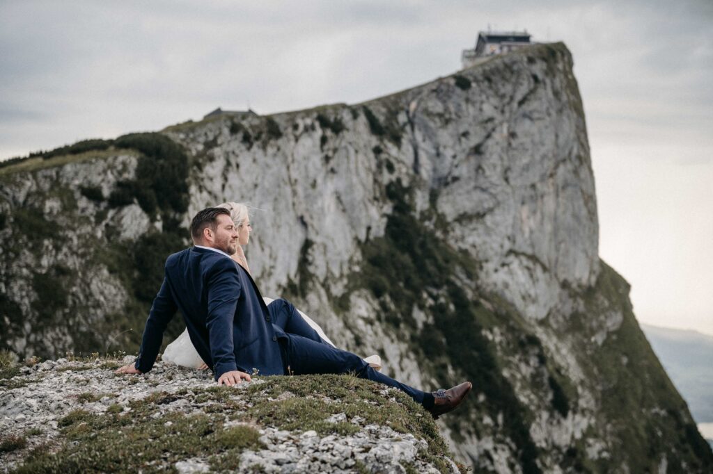 Hochzeitsfotos am Berg Schafberg