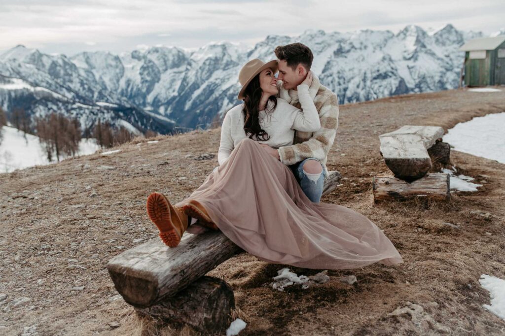 Paarfotos in den Bergen