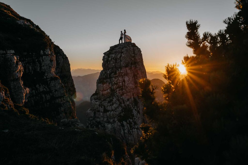 Hochzeitsfotos am Berg