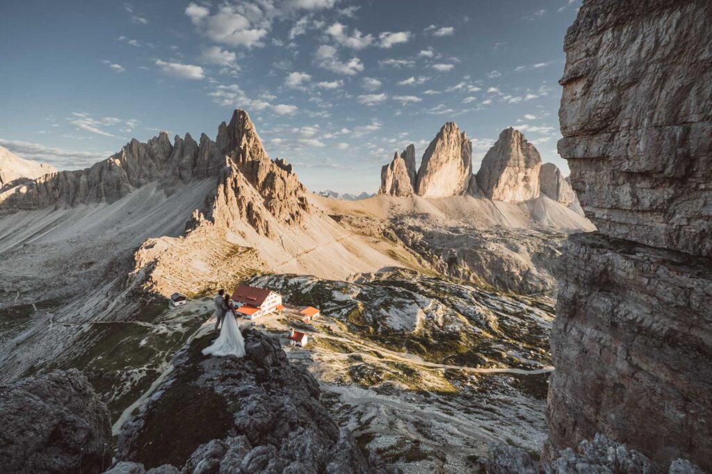 Hochzeitsfotos bei den Drei Zinnen