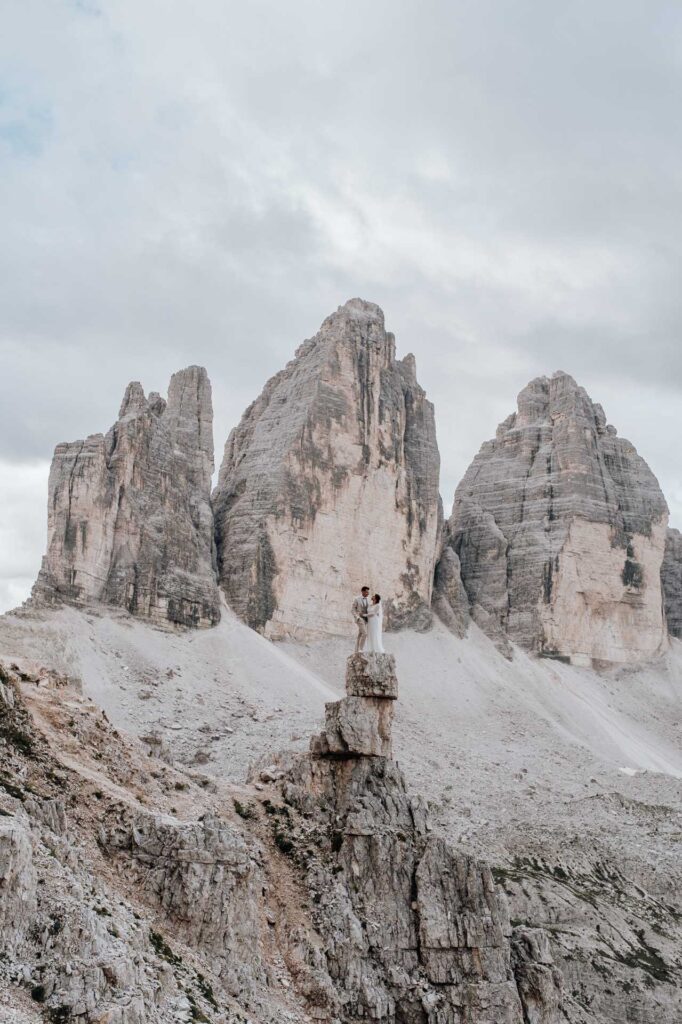 Hochzeitsfotos bei den drei Zinnen