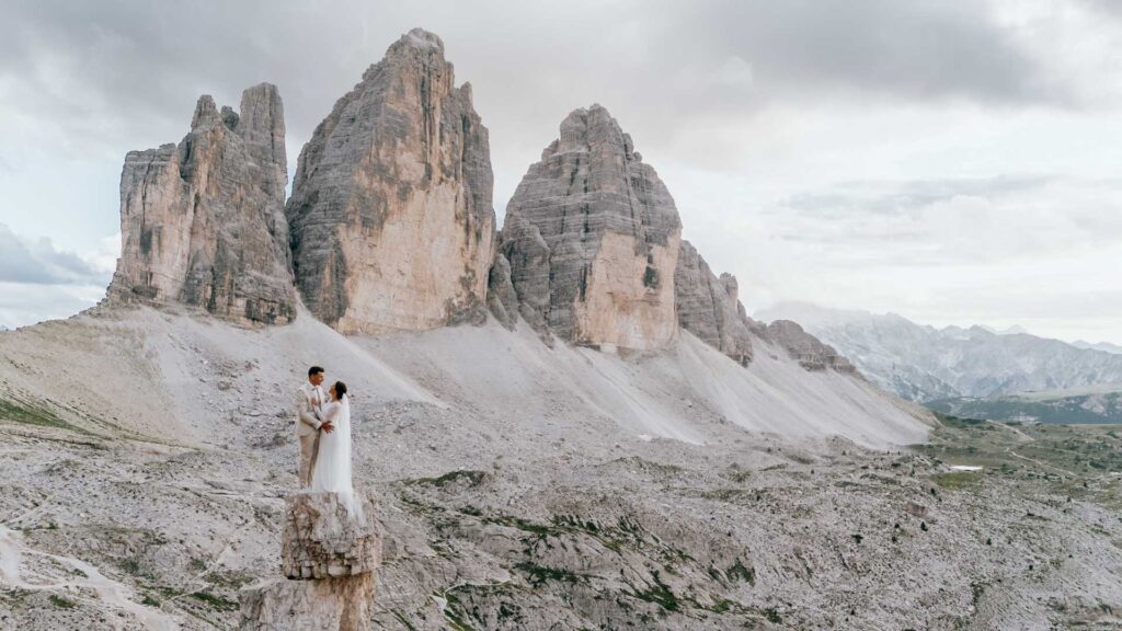 Hochzeitsfotos bei den drei Zinnen