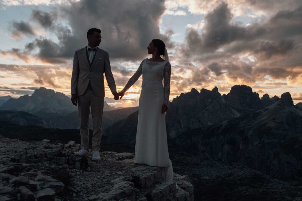 Hochzeitsfotos bei den drei Zinnen