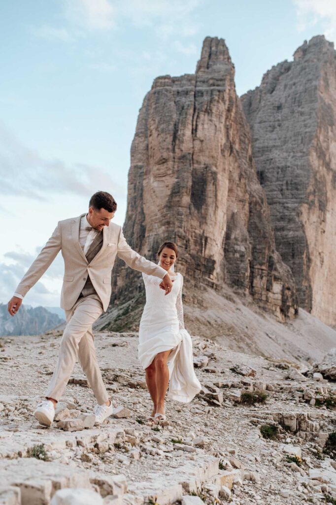 Hochzeitsfotos bei den drei Zinnen