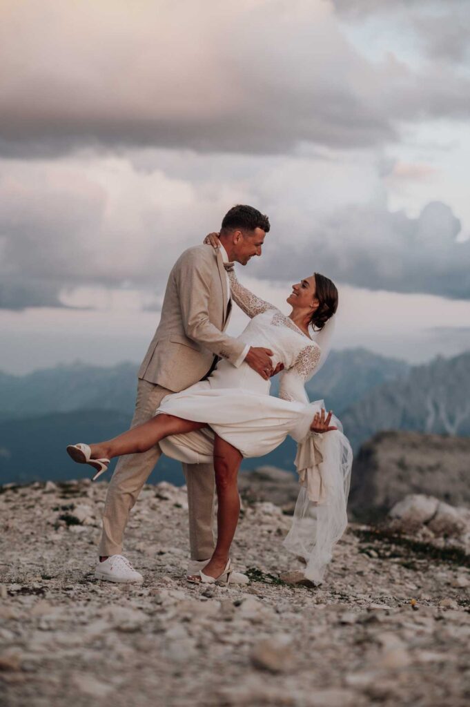 Hochzeitsfotos bei den drei Zinnen