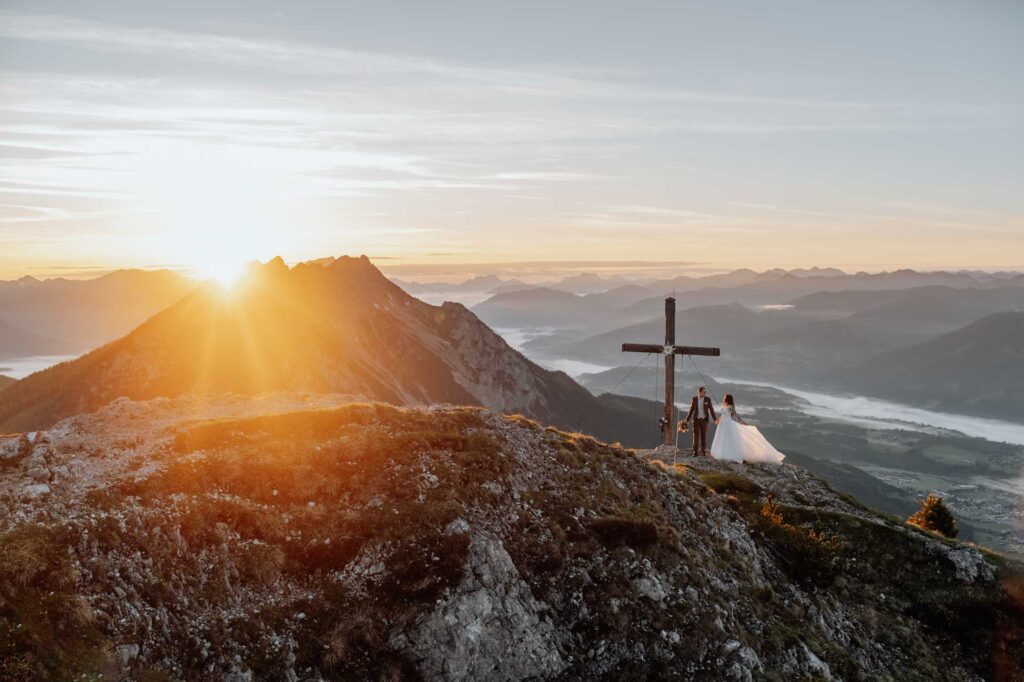 Hochzeitfotos in den Bergen Österreich