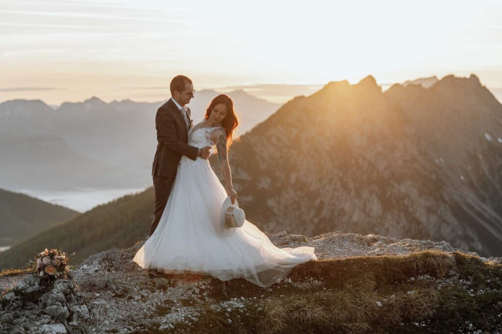Hochzeitfotos in den Bergen Österreich