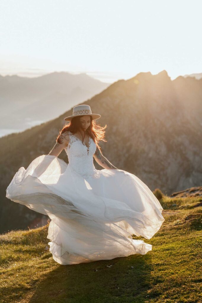 Hochzeitsfotos am Berg