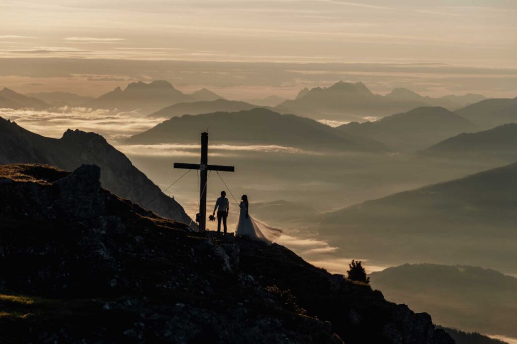 Afterweddingsfotos am Berg