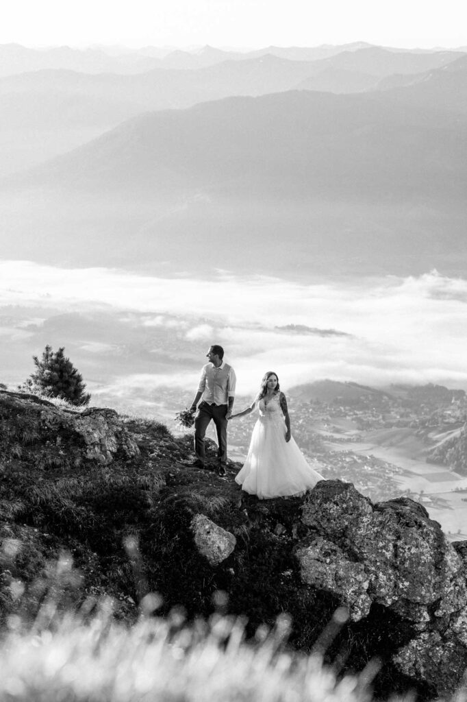 Afterweddingsfotos am Berg