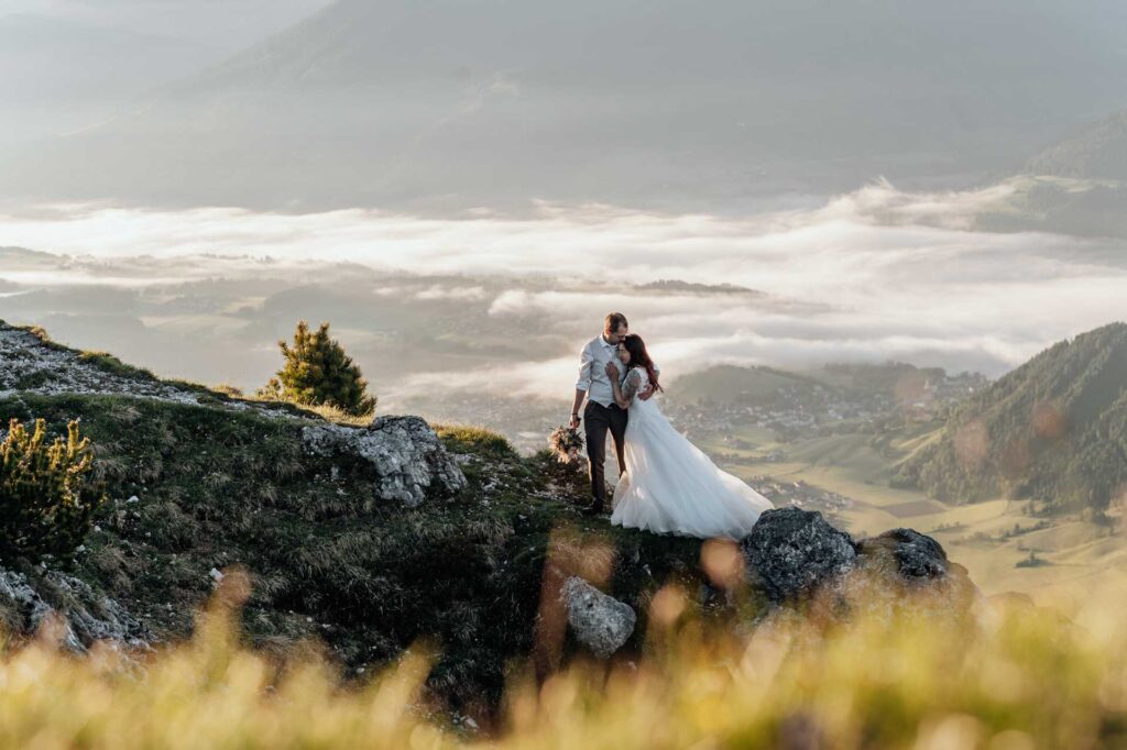 Afterweddingsfotos am Berg