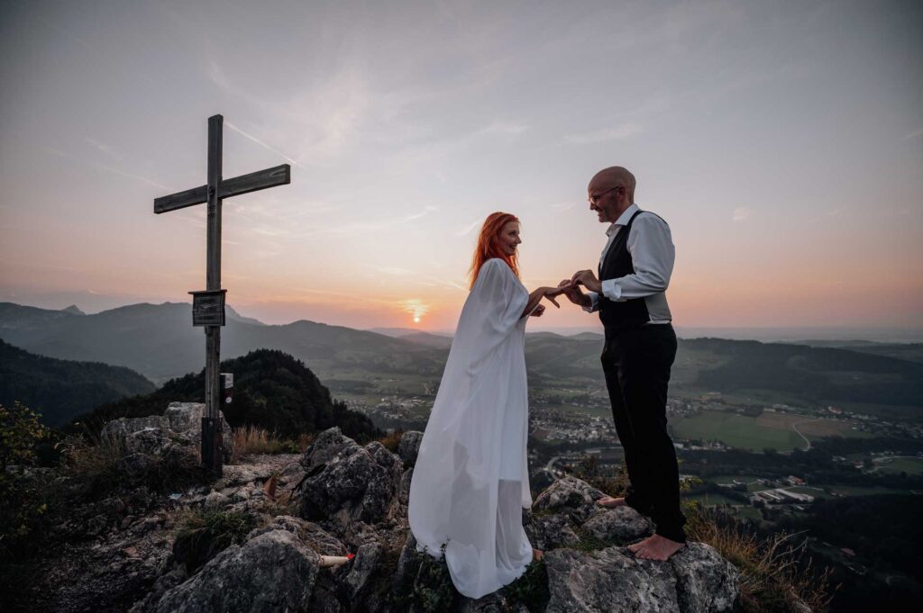 Heiraten zu zweit am Berg
