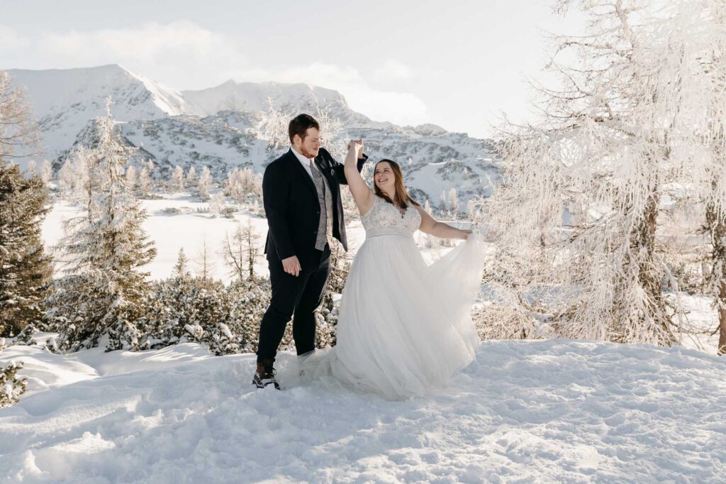 Winterhochzeit am Berg