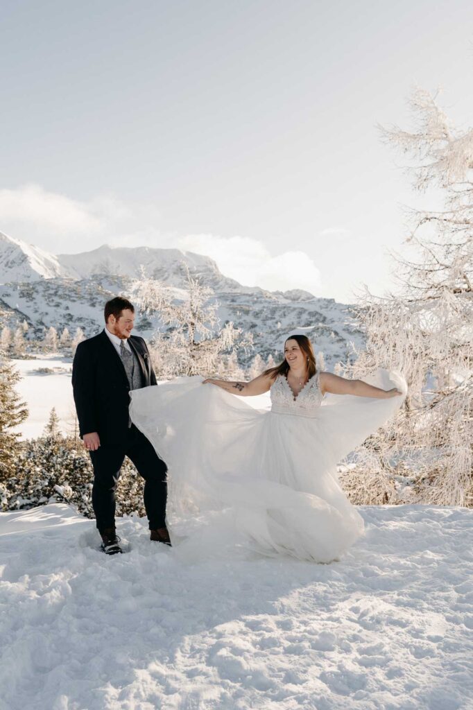 Winterhochzeit am Berg