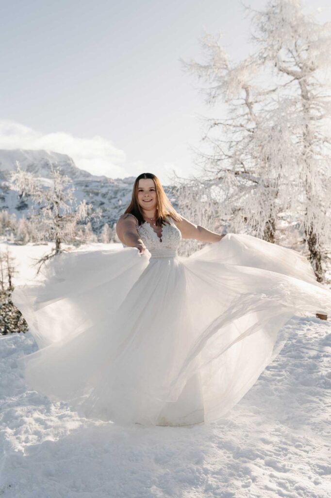 Winterhochzeit am Berg