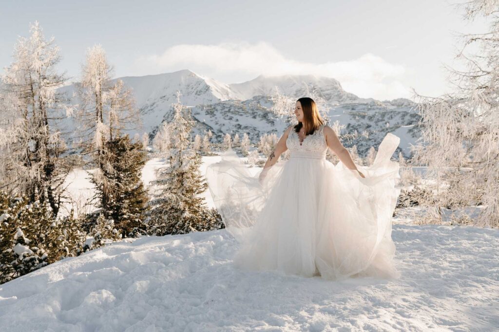 Winterhochzeit am Berg