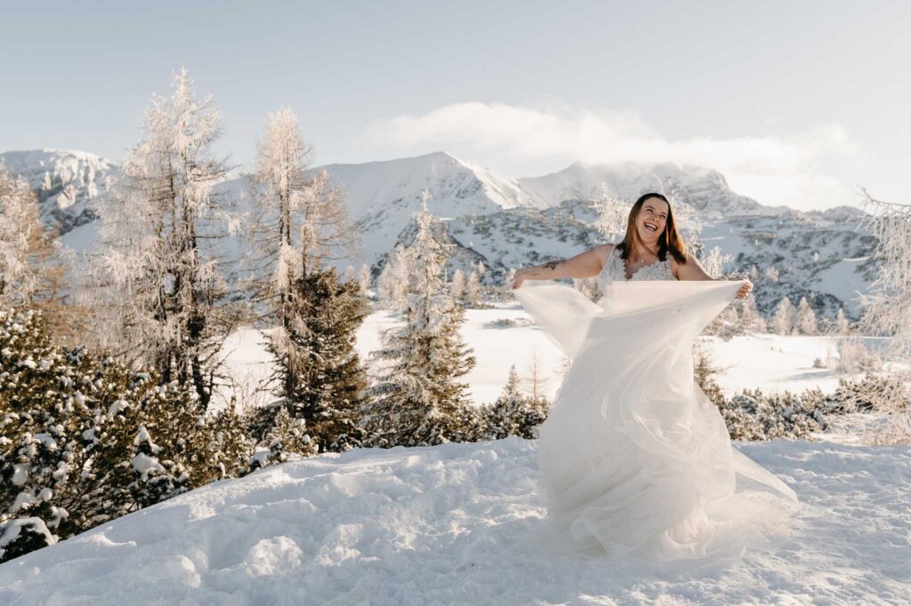 Winterhochzeit am Berg