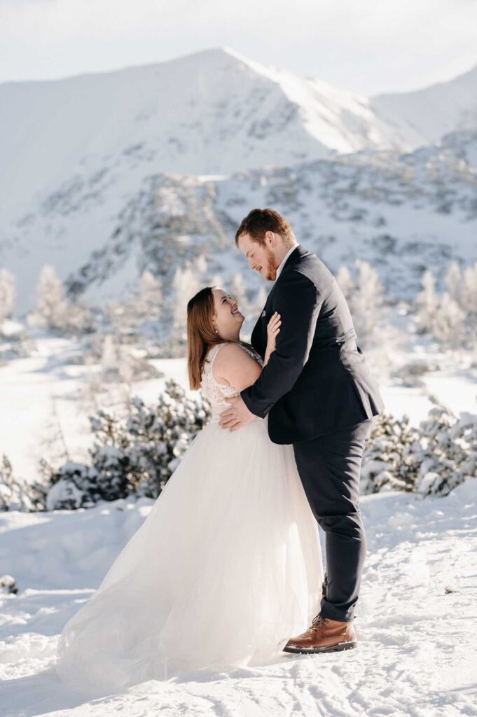 Winterhochzeit am Berg