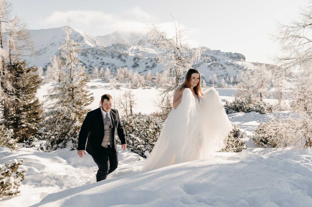 Winterhochzeit am Berg