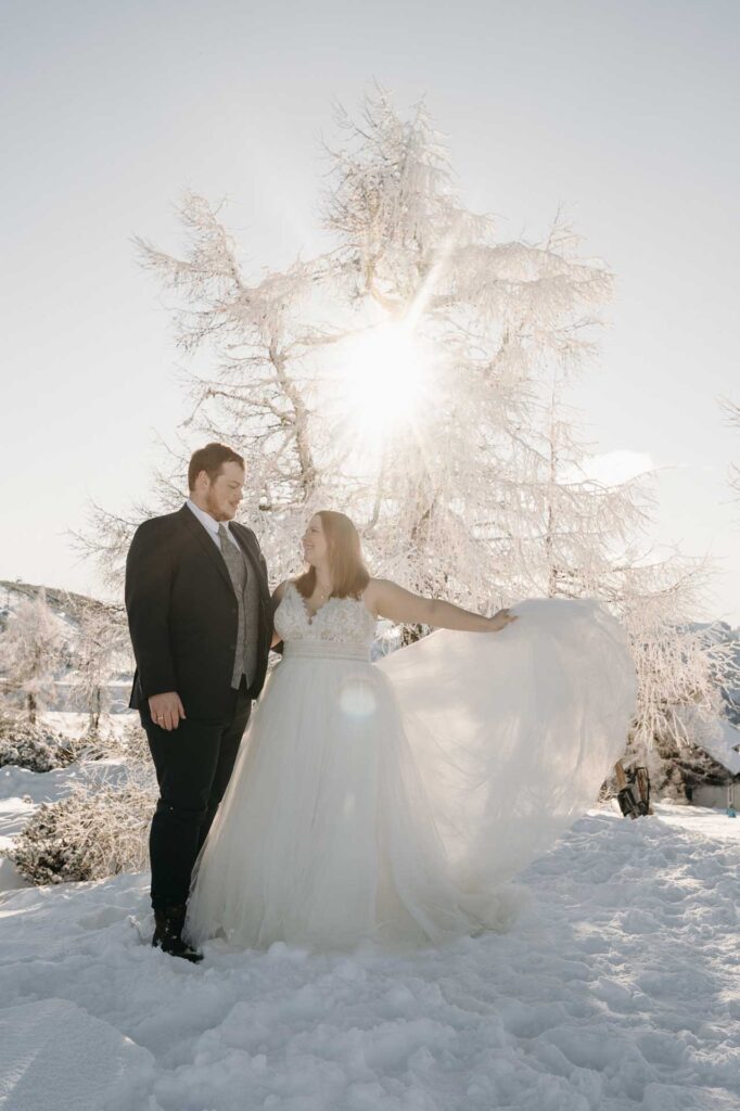 Winterhochzeit am Berg