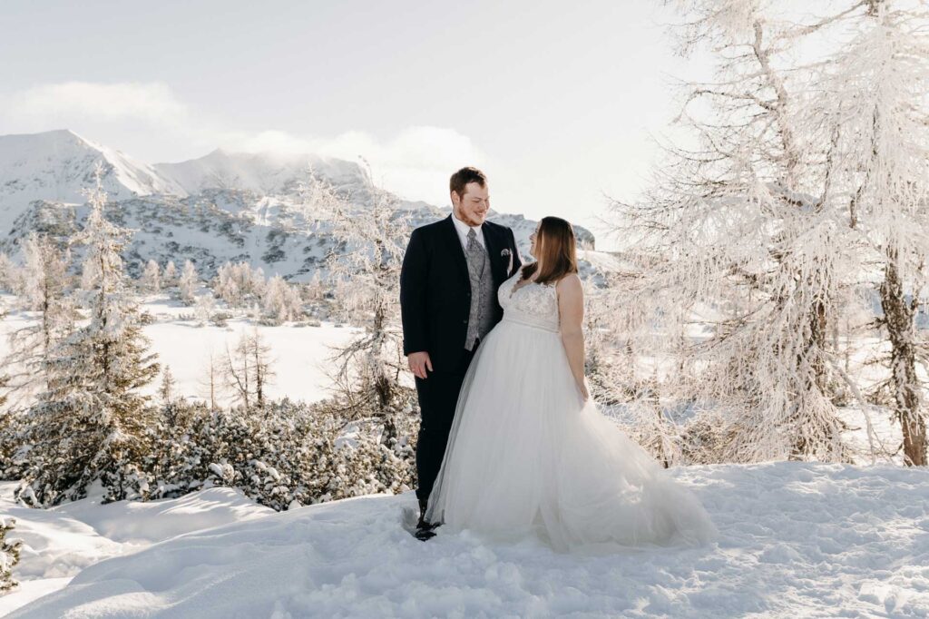 Winterhochzeit am Berg