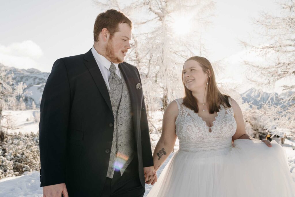 Winterhochzeit am Berg