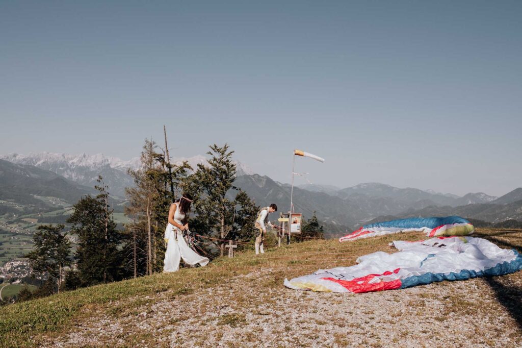 Paragleiten in der Lederhose