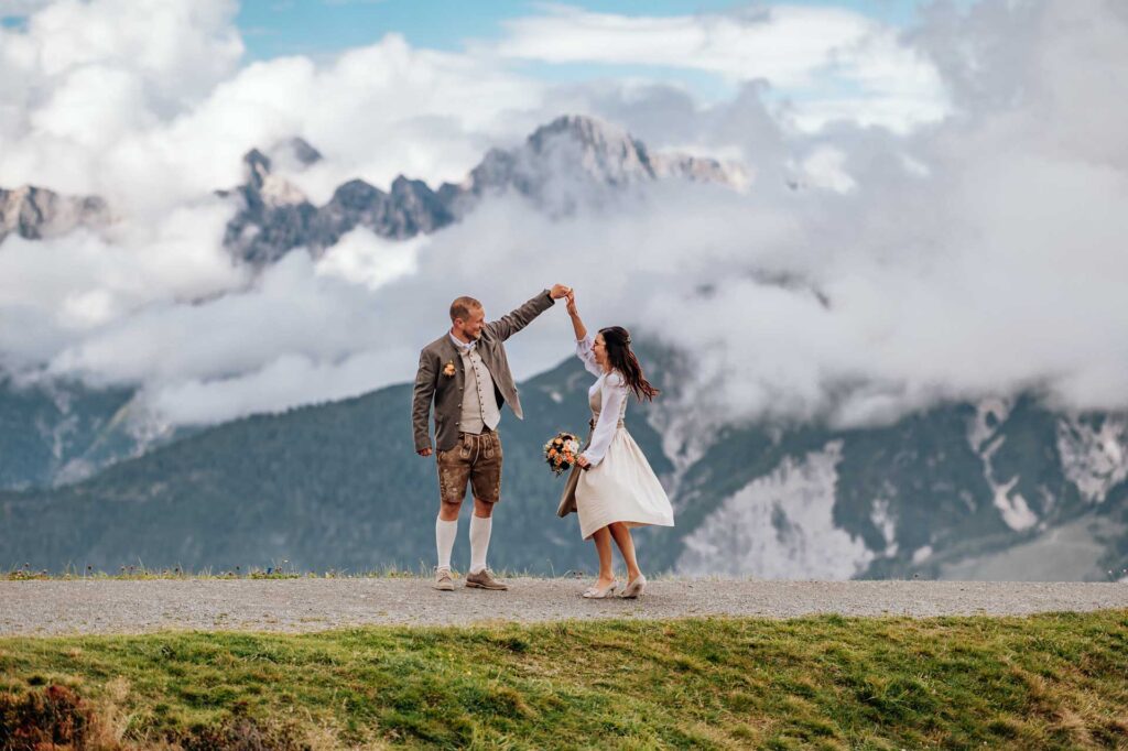 Heiraten zu zweit am Berg